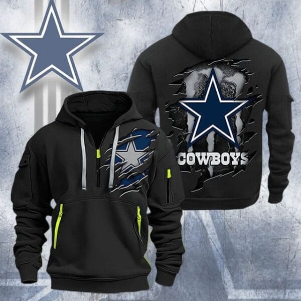 Dallas Cowboys New Personalized Quarter Zip Hoodie Limited Edition AMACOQZH000061 - Image 2