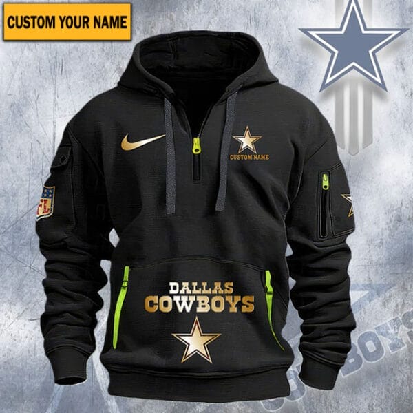 Dallas Cowboys New Personalized Quarter Zip Hoodie Limited Edition AMACOQZH000088