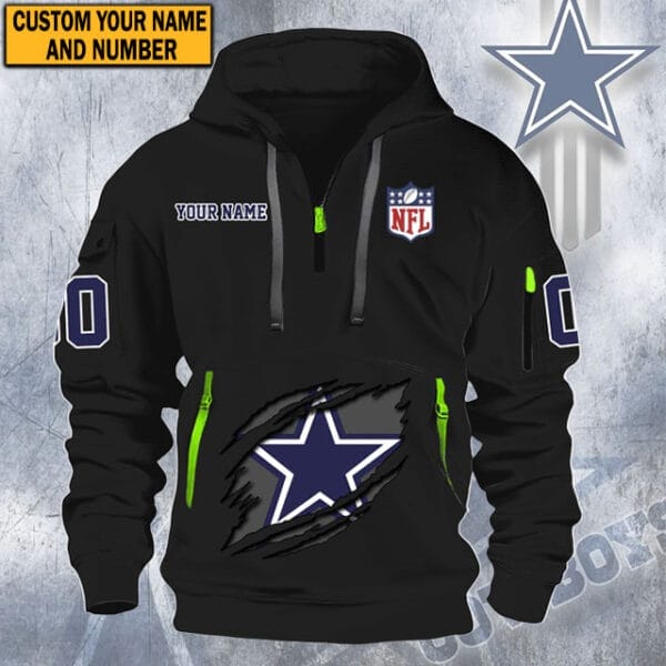 Dallas Cowboys New Personalized Quarter Zip Hoodie Limited Edition AMACOQZH000062 - Image 3
