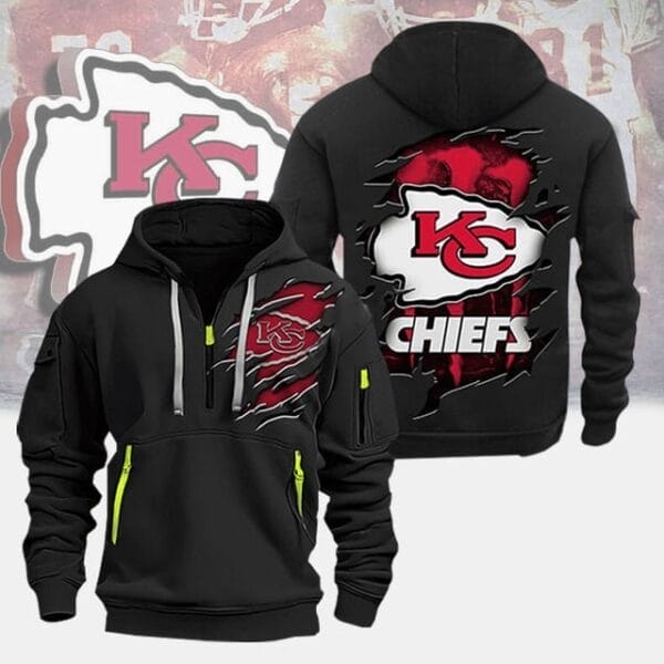 Kansas City Chiefs New Personalized Quarter Zip Hoodie Limited Edition AMACOQZH000064 - Image 4