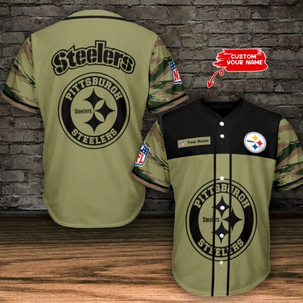 Pittsburgh Steelers Personalized Baseball Jersey AZC12