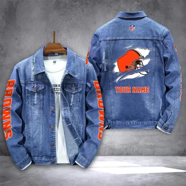 Cleveland Browns Personalized New Denim Jacket DJ00003