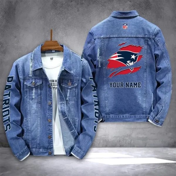 New England Patriots Personalized New Denim Jacket DJ00004