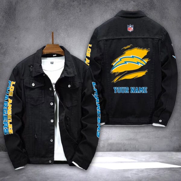 Los Angeles Chargers Personalized New Denim Jacket DJ00016 - Image 2