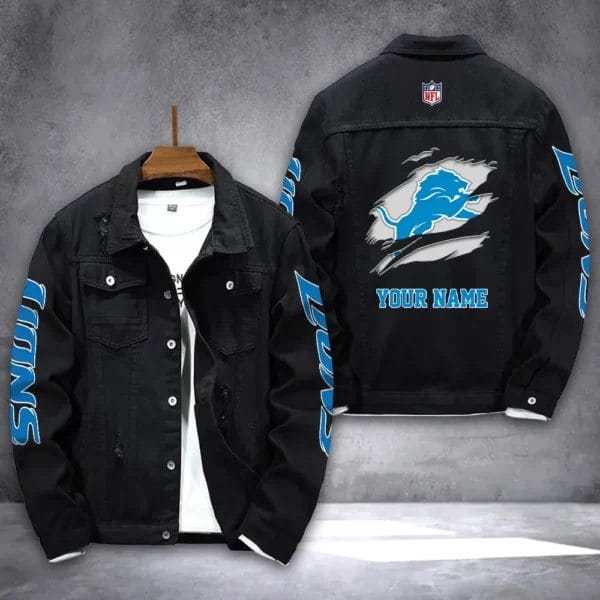 Detroit Lions Personalized New Denim Jacket AMACOJ00023 - Image 2