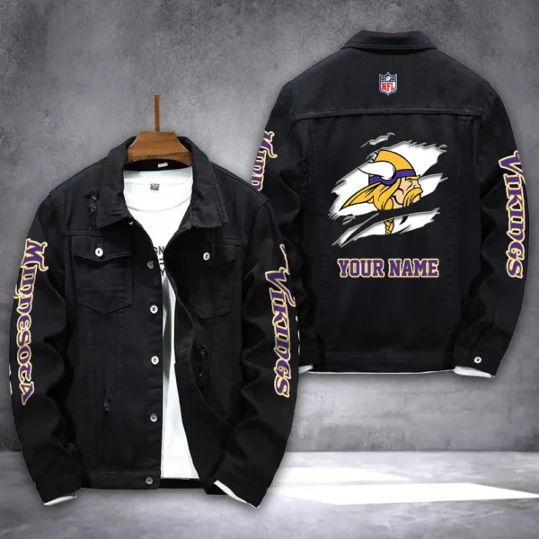 Minnesota Vikings Personalized New Denim Jacket DJ00027 - Image 2