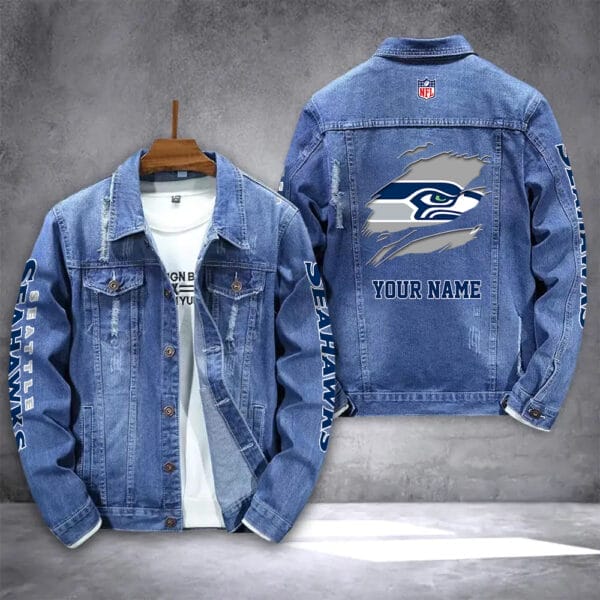 Seattle Seahawks Personalized New Denim Jacket DJ00030