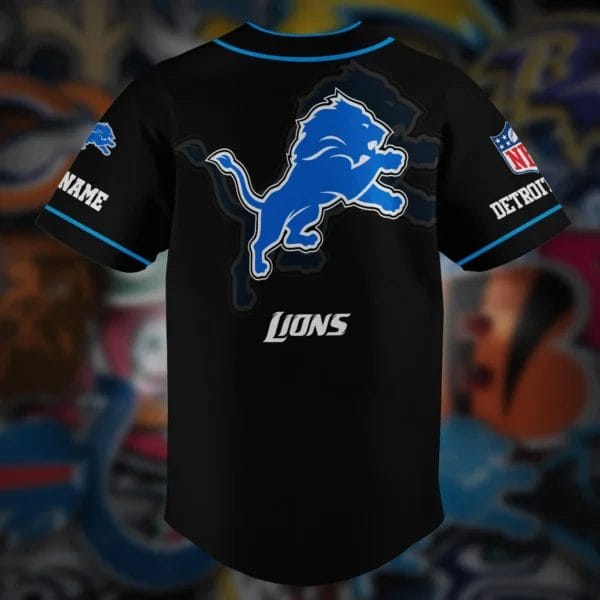 Detroit Lions Personalized Baseball Jersey AZCBJS109 - Image 3