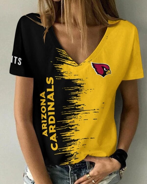 Arizona Cardinals Summer V-neck Women T-shirt BG13 - Image 4