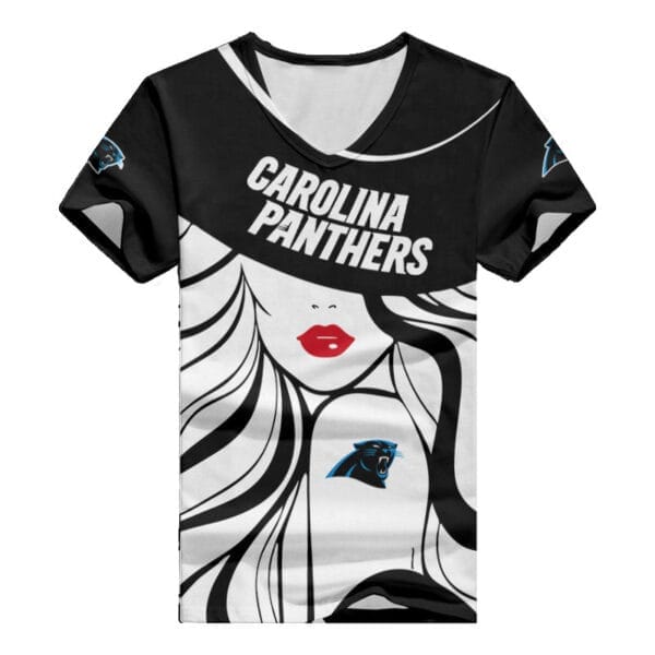 Carolina Panthers Personalized Summer V-neck Women T-shirt 150 - Image 4