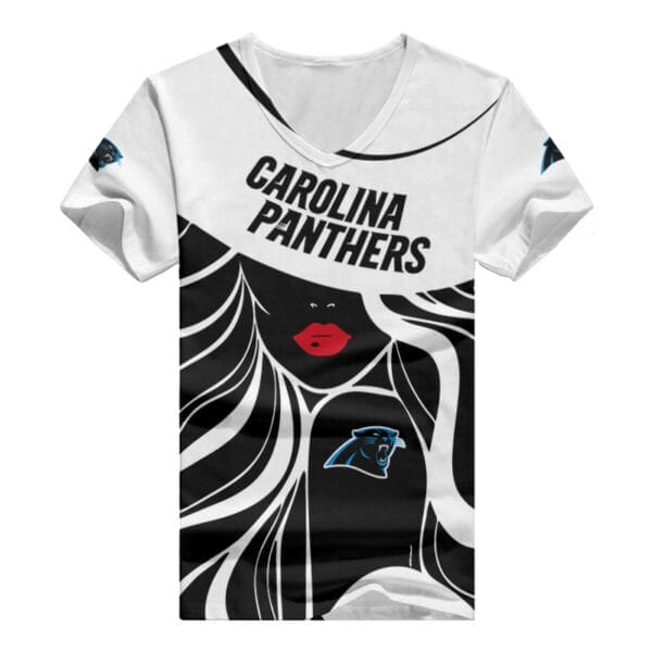 Carolina Panthers Personalized Summer V-neck Women T-shirt 150 - Image 3