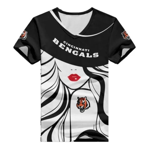 Cincinnati Bengals Personalized Summer V-neck Women T-shirt 147 - Image 6