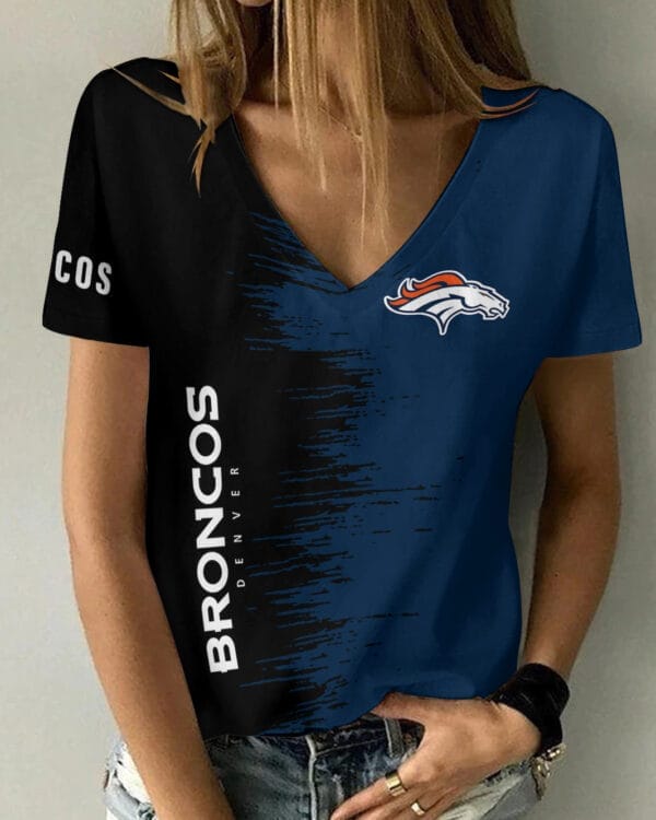 Denver Broncos Summer V-neck Women T-shirt BG04 - Image 5