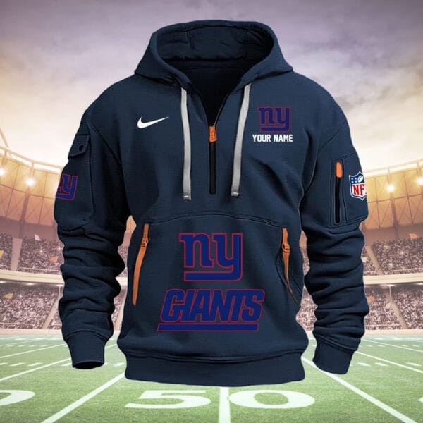 New York Giants New Personalized Quarter Zip Hoodie Limited Edition AMACOQZH000001 - Image 2