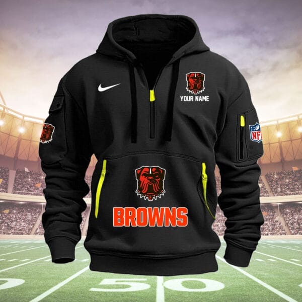 Cleveland Browns New Personalized Quarter Zip Hoodie Limited Edition AMACOQZH000010