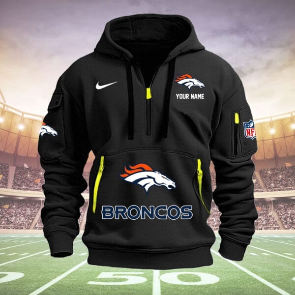 Denver Broncos New Personalized Quarter Zip Hoodie Limited Edition AMACOQZH000009