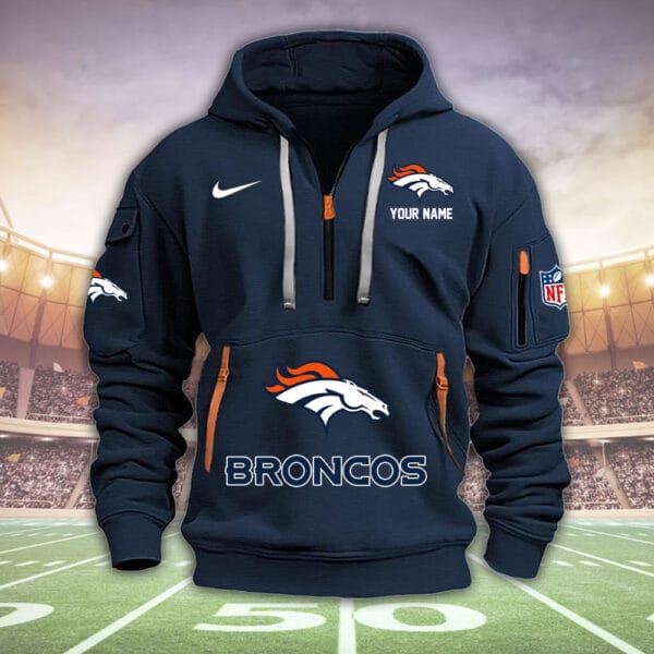 Denver Broncos New Personalized Quarter Zip Hoodie Limited Edition AMACOQZH000009 - Image 2