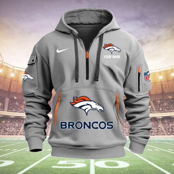 Denver Broncos New Personalized Quarter Zip Hoodie Limited Edition AMACOQZH000009 - Image 4