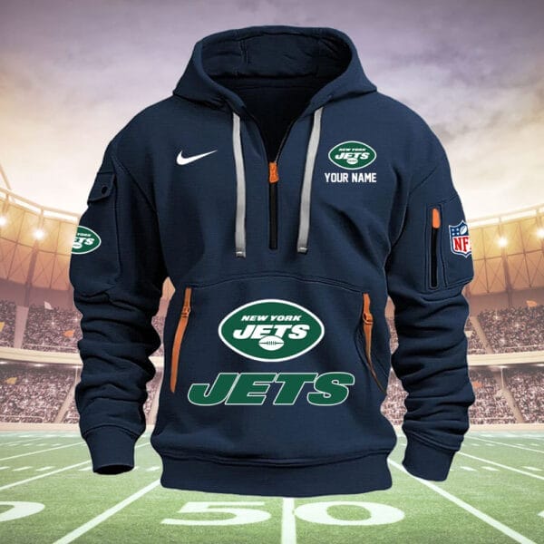 New York Jets New Personalized Quarter Zip Hoodie Limited Edition AMACOQZH000017 - Image 2
