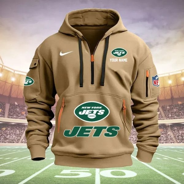 New York Jets New Personalized Quarter Zip Hoodie Limited Edition AMACOQZH000017 - Image 3