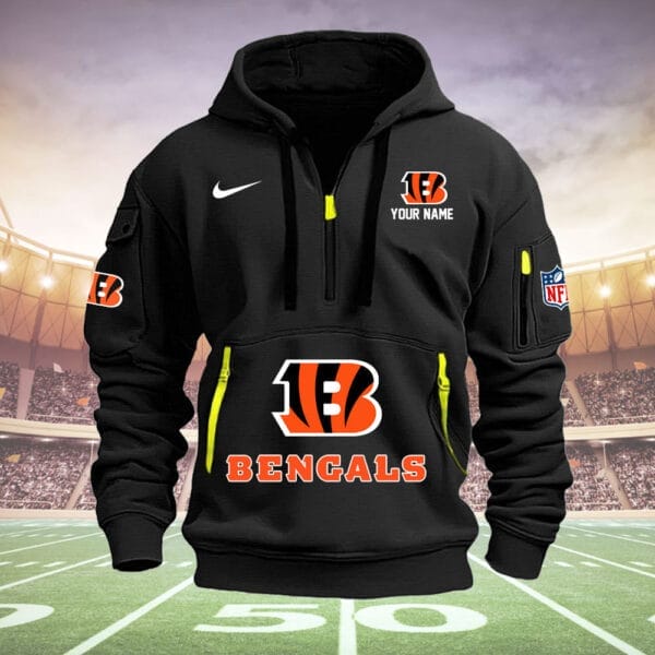 Cincinnati Bengals New Personalized Quarter Zip Hoodie Limited Edition AMACOQZH000006