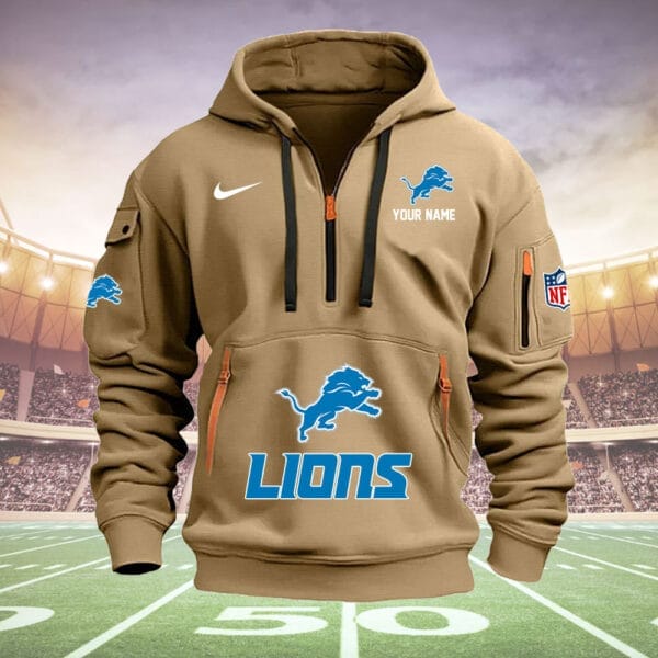Detroit Lions New Personalized Quarter Zip Hoodie Limited Edition AMACOQZH000015 - Image 3