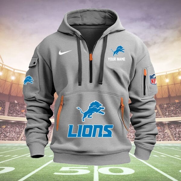 Detroit Lions New Personalized Quarter Zip Hoodie Limited Edition AMACOQZH000015 - Image 4