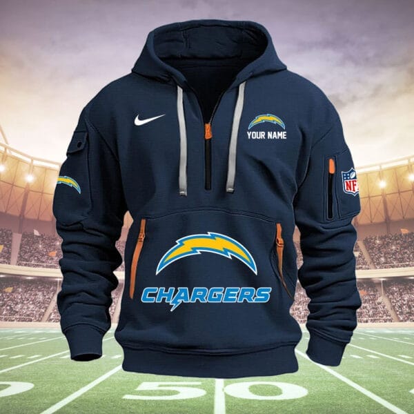 Los Angeles Chargers New Personalized Quarter Zip Hoodie Limited Edition AMACOQZH000019 - Image 2