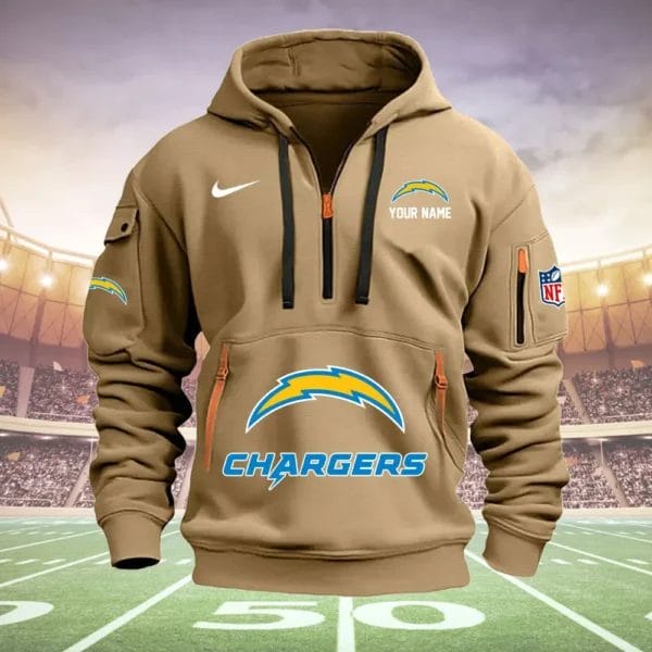 Los Angeles Chargers New Personalized Quarter Zip Hoodie Limited Edition AMACOQZH000019 - Image 3