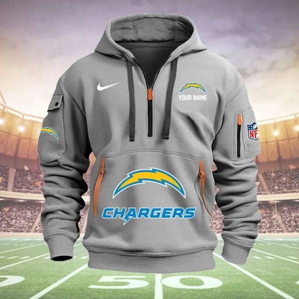 Los Angeles Chargers New Personalized Quarter Zip Hoodie Limited Edition AMACOQZH000019 - Image 4