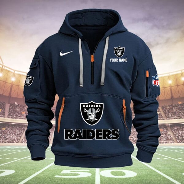 Las Vegas Raiders New Personalized Quarter Zip Hoodie Limited Edition AMACOQZH000021 - Image 2