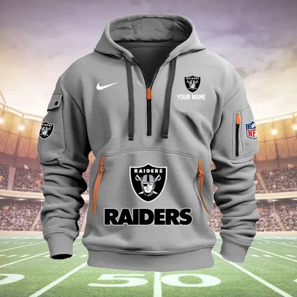 Las Vegas Raiders New Personalized Quarter Zip Hoodie Limited Edition AMACOQZH000021 - Image 4