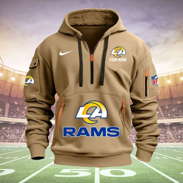 Los Angeles Rams New Personalized Quarter Zip Hoodie Limited Edition AMACOQZH000023 - Image 3