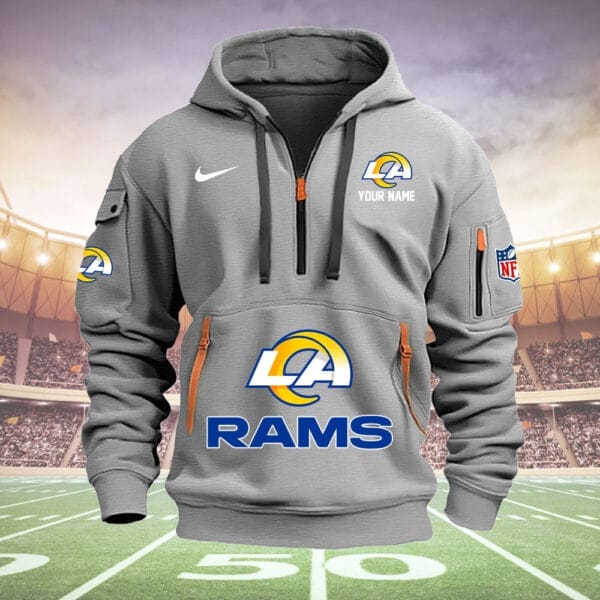 Los Angeles Rams New Personalized Quarter Zip Hoodie Limited Edition AMACOQZH000023 - Image 4