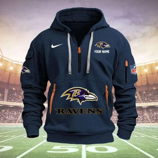 Baltimore Ravens New Personalized Quarter Zip Hoodie Limited Edition AMACOQZH000022 - Image 2