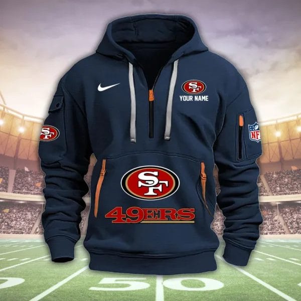 San Francisco 49ers New Personalized Quarter Zip Hoodie Limited Edition AMACOQZH000014 - Image 2