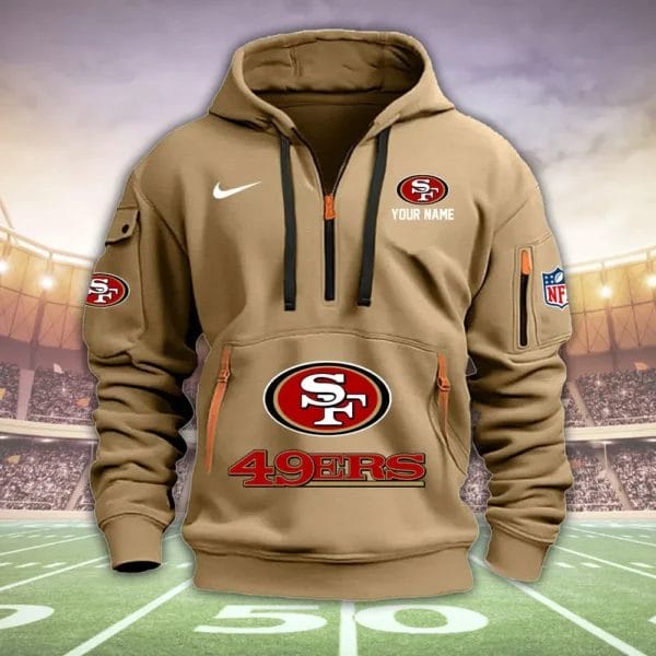 San Francisco 49ers New Personalized Quarter Zip Hoodie Limited Edition AMACOQZH000014 - Image 3