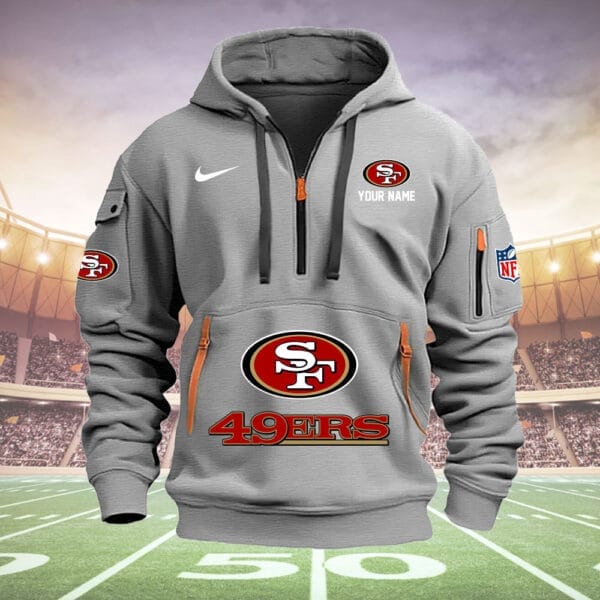 San Francisco 49ers New Personalized Quarter Zip Hoodie Limited Edition AMACOQZH000014 - Image 4