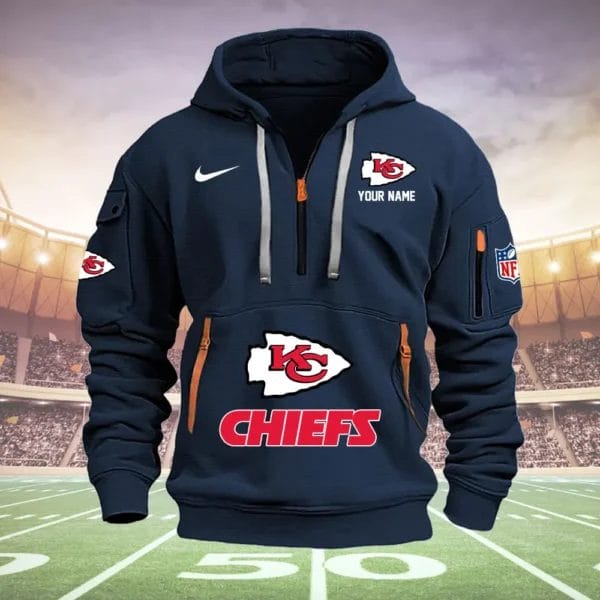 Kansas City Chiefs New Personalized Quarter Zip Hoodie Limited Edition AMACOQZH000003 - Image 2