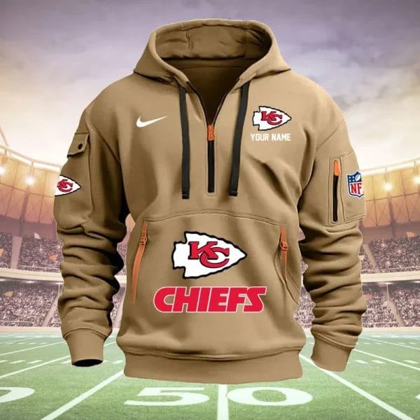Kansas City Chiefs New Personalized Quarter Zip Hoodie Limited Edition AMACOQZH000003 - Image 3