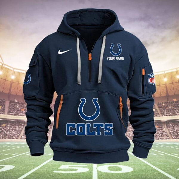 Indianapolis Colts New Personalized Quarter Zip Hoodie Limited Edition AMACOQZH000026 - Image 2