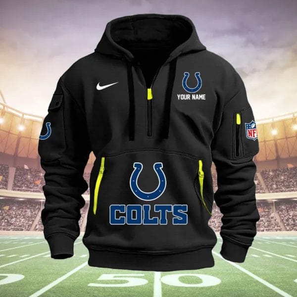 Indianapolis Colts New Personalized Quarter Zip Hoodie Limited Edition AMACOQZH000026