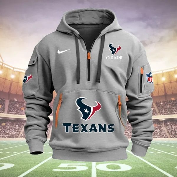 Houston Texans New Personalized Quarter Zip Hoodie Limited Edition AMACOQZH000028 - Image 4