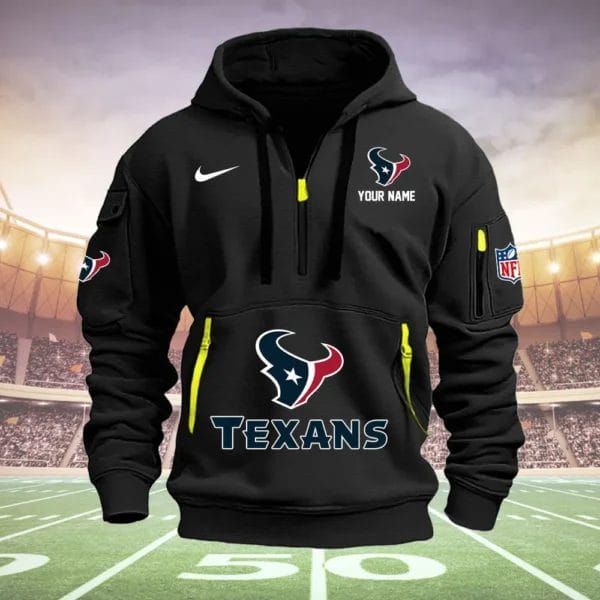 Houston Texans New Personalized Quarter Zip Hoodie Limited Edition AMACOQZH000028