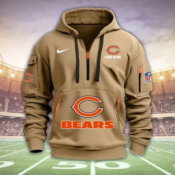 Chicago Bears New Personalized Quarter Zip Hoodie Limited Edition AMACOQZH000029 - Image 3