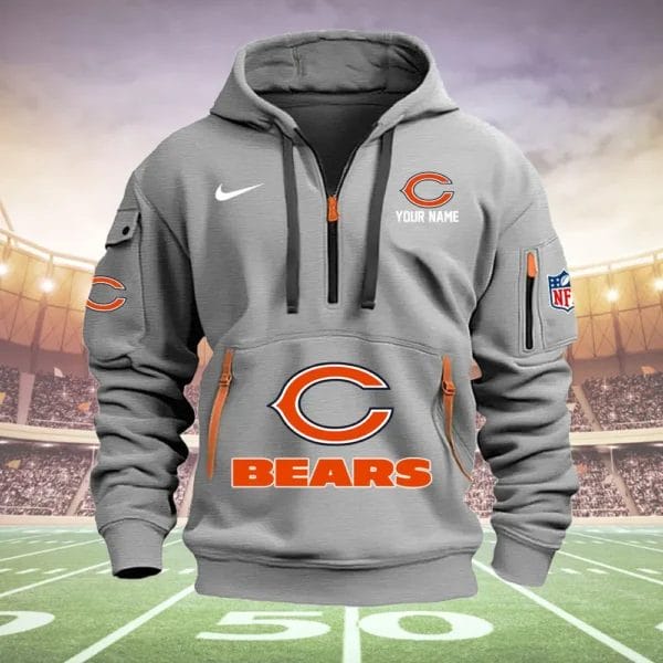 Chicago Bears New Personalized Quarter Zip Hoodie Limited Edition AMACOQZH000029 - Image 4