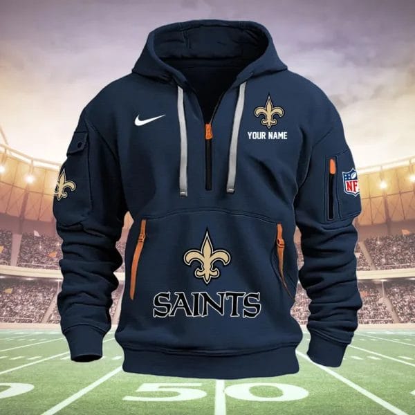 New Orleans Saints New Personalized Quarter Zip Hoodie Limited Edition AMACOQZH000027 - Image 2