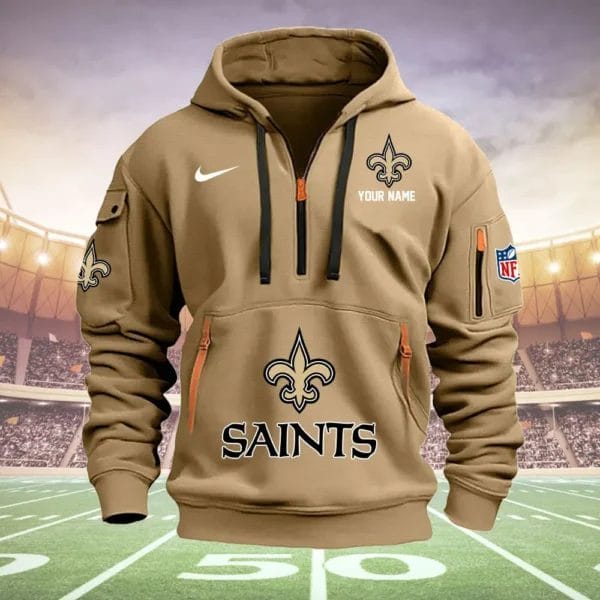 New Orleans Saints New Personalized Quarter Zip Hoodie Limited Edition AMACOQZH000027 - Image 3