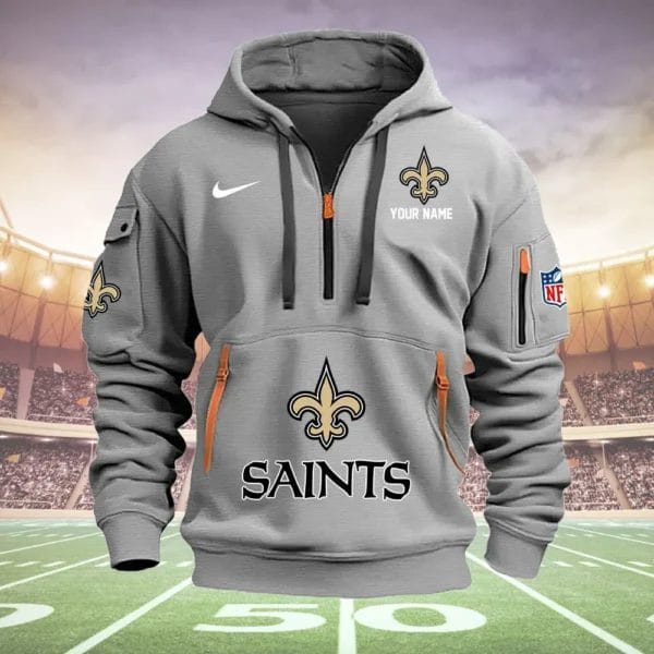 New Orleans Saints New Personalized Quarter Zip Hoodie Limited Edition AMACOQZH000027 - Image 4