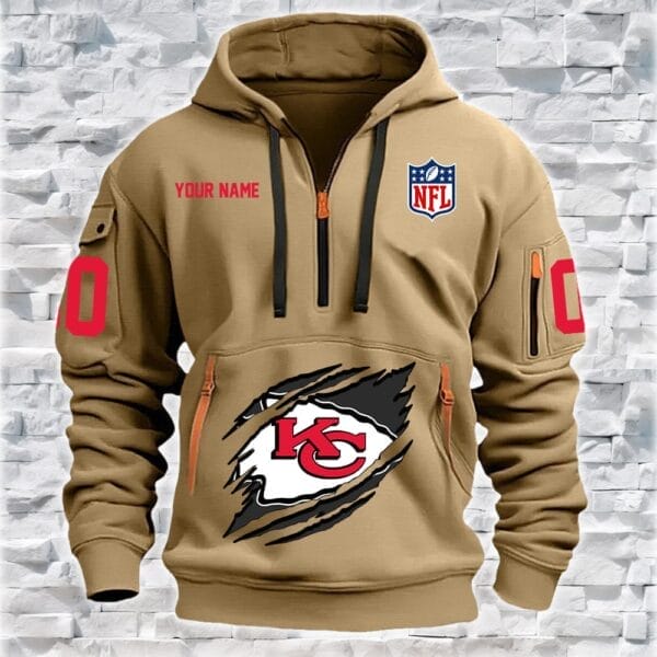 Kansas City Chiefs New Personalized Quarter Zip Hoodie Limited Edition AMACO07